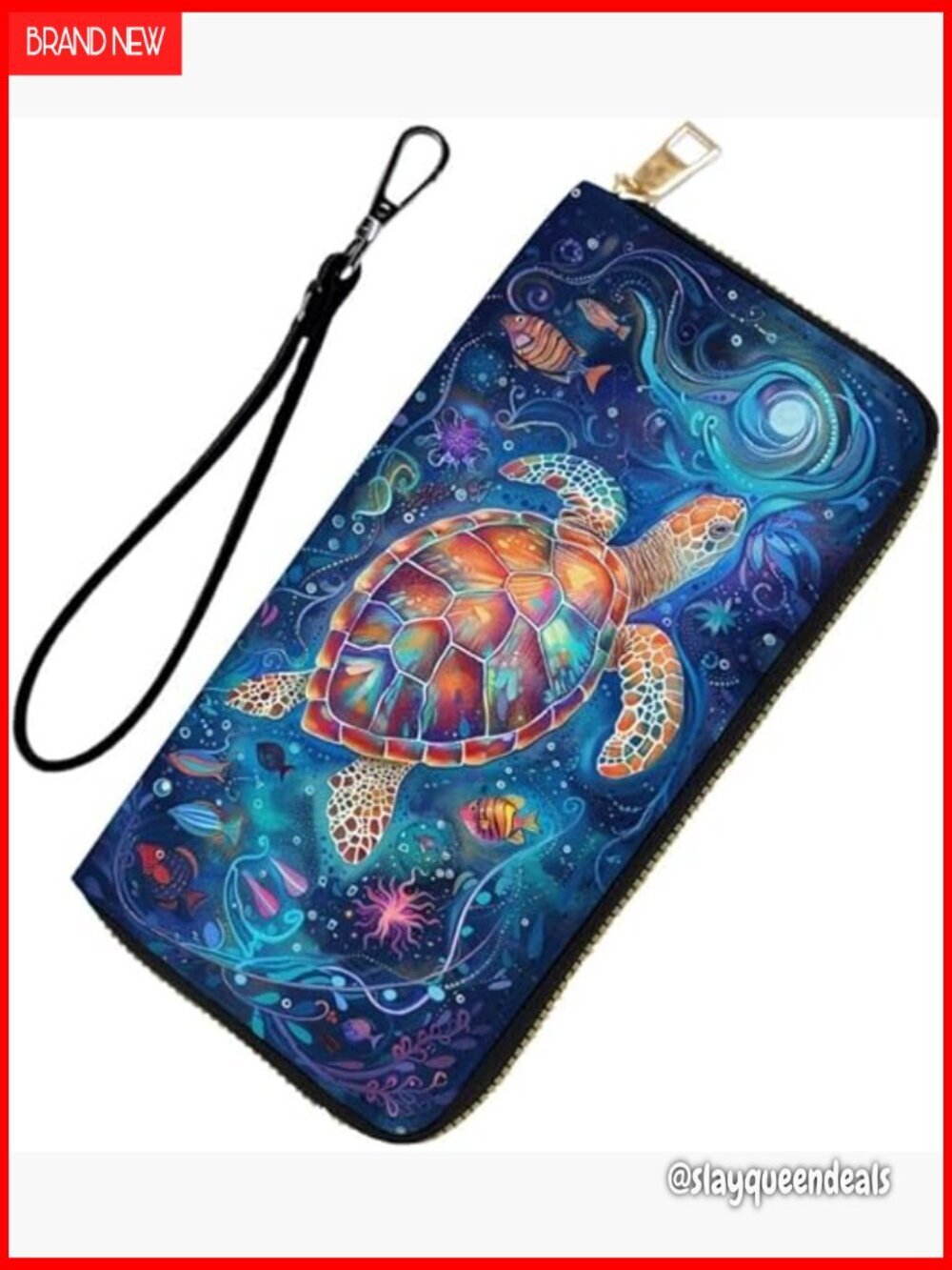 Large Capacity RFID Blocking Leather Wristlet Wallet with Removable Strap